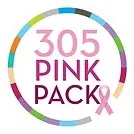 305 Pink Pack logo with a colorful ring border and a pink ribbon, symbolizing breast cancer awareness.
