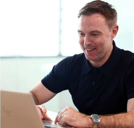 Adam Discover CEO focused at computer