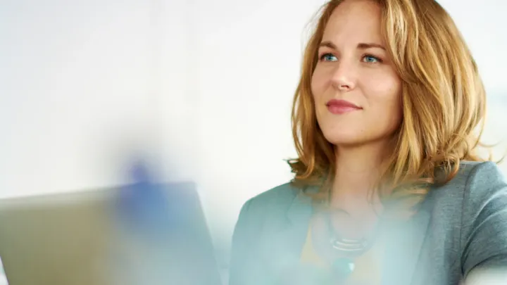 business woman smiling