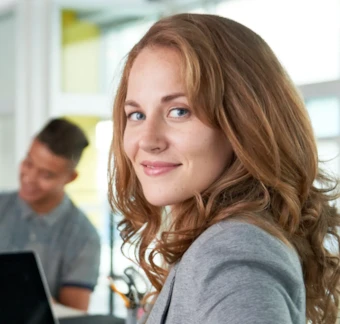 business woman smiling