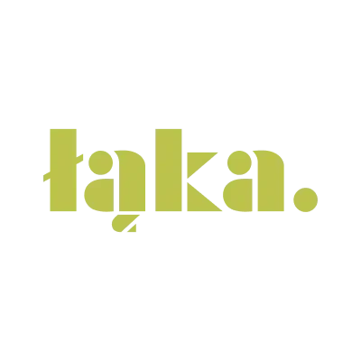 The word taka. in bold, stylized lowercase green...